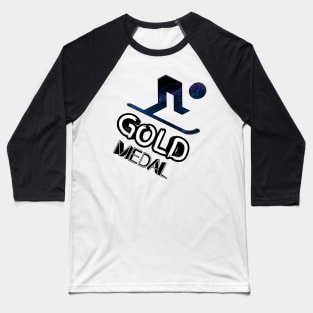 Gold Medal - Alpine Ski - 2022 Olympic Winter Sports Lover -  Snowboarding - Graphic Typography Saying Baseball T-Shirt